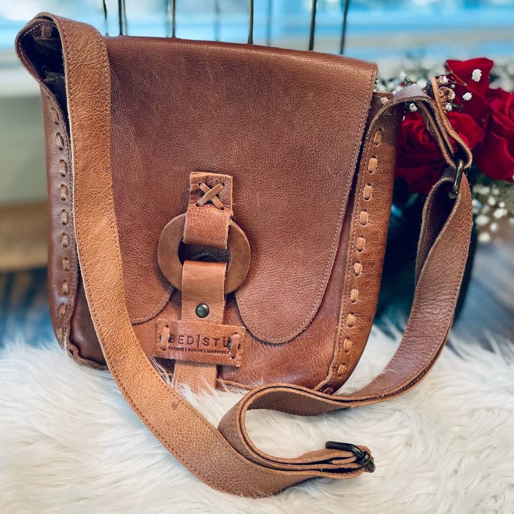 Brown Leather Crossbody Bag - Bedstu Inspired - Picture 10 of 14